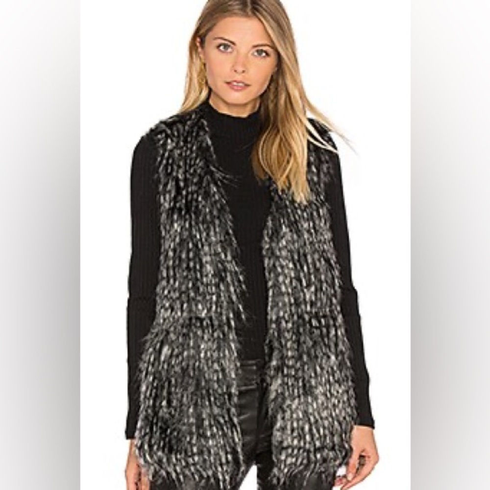 Fur black and white vest JACK by BB Dakota